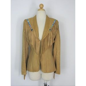 Vintage 70's Char & Sher Suede Fringe Boho Jacket